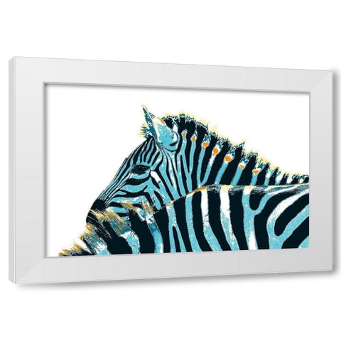 Striped Pair White Modern Wood Framed Art Print by Pelkey, Marvin
