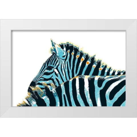 Striped Pair White Modern Wood Framed Art Print by Pelkey, Marvin