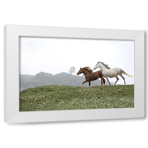 Together Forever White Modern Wood Framed Art Print by Llovet, Jorge