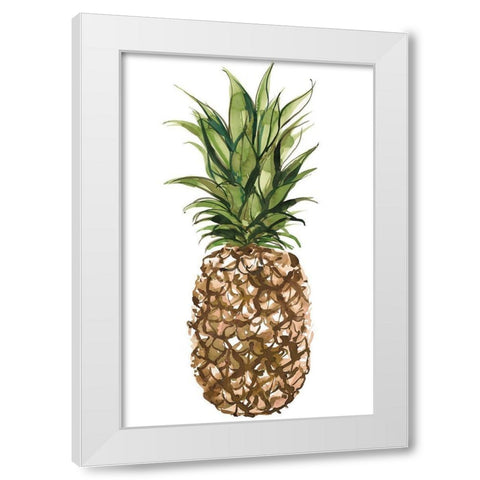 Pineapple White Modern Wood Framed Art Print by Billinghurst, Marina