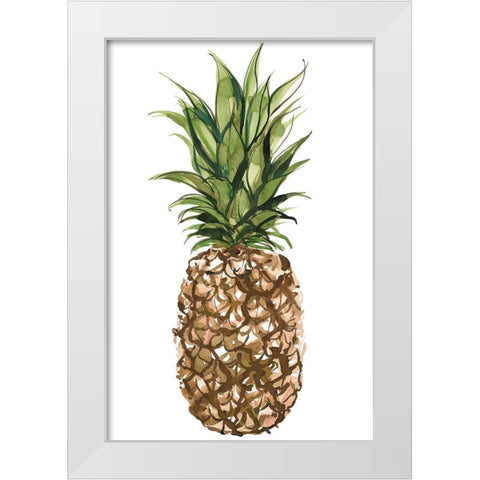 Pineapple White Modern Wood Framed Art Print by Billinghurst, Marina