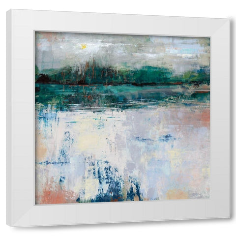 Reflections White Modern Wood Framed Art Print by Cassell, Sherri