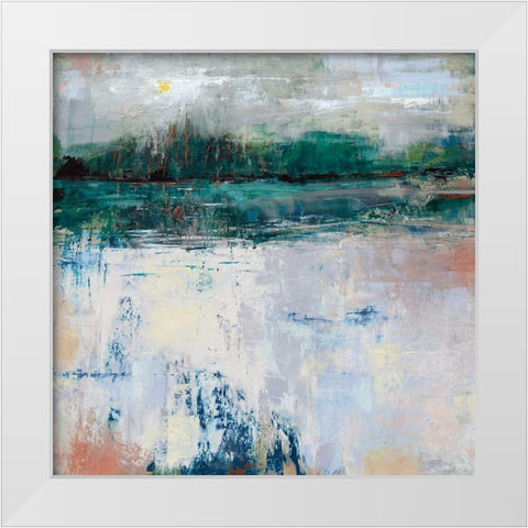 Reflections White Modern Wood Framed Art Print by Cassell, Sherri