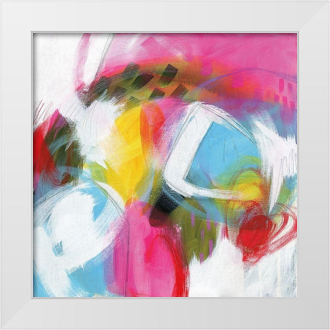 On My Wave White Modern Wood Framed Art Print by Hawkins, Julie