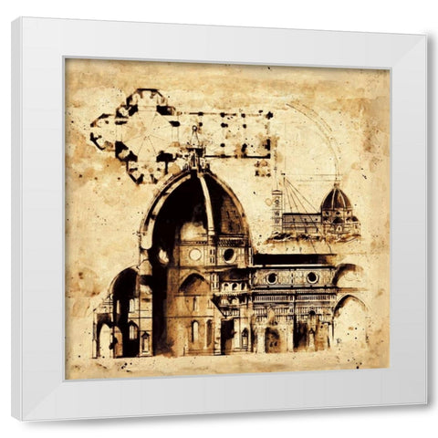 Architectorum No. 1 White Modern Wood Framed Art Print by Panossian, Paul