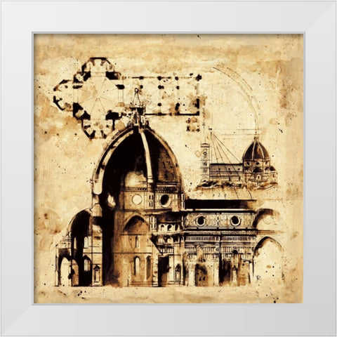 Architectorum No. 1 White Modern Wood Framed Art Print by Panossian, Paul