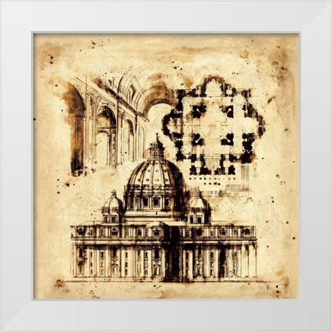 Architectorum No. 3 White Modern Wood Framed Art Print by Panossian, Paul
