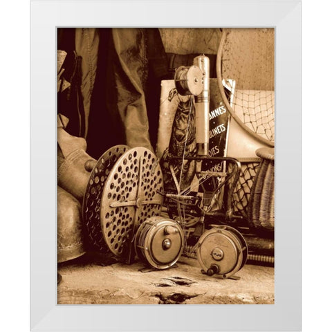 Fishing White Modern Wood Framed Art Print by Rose, Andrew