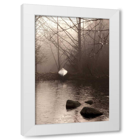 Silvered Morning Pond White Modern Wood Framed Art Print by Ross, Heather