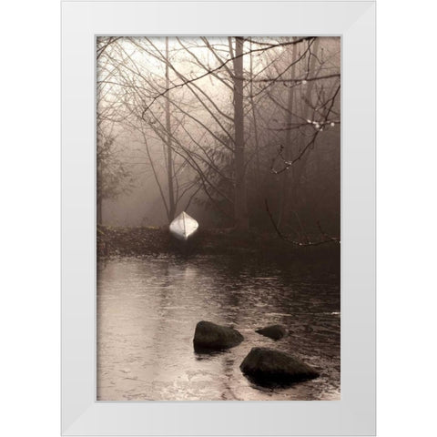 Silvered Morning Pond White Modern Wood Framed Art Print by Ross, Heather