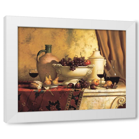 Italian Feast White Modern Wood Framed Art Print by Speck, Loran