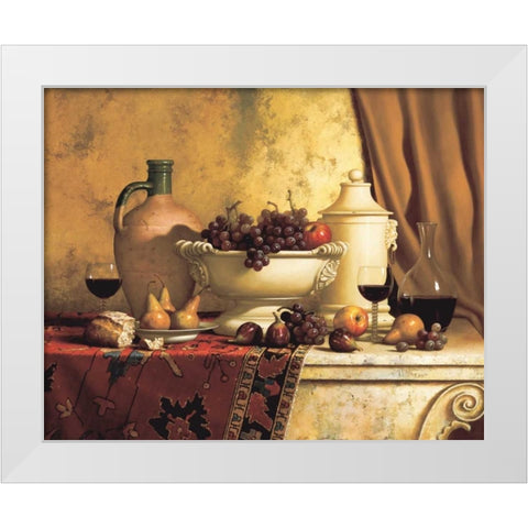 Italian Feast White Modern Wood Framed Art Print by Speck, Loran