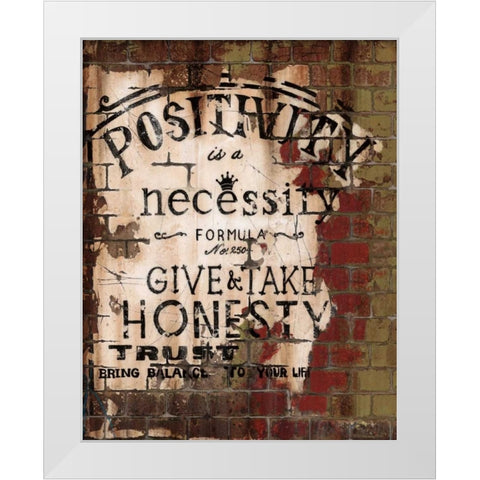 Positivity White Modern Wood Framed Art Print by Sanchez, Luis