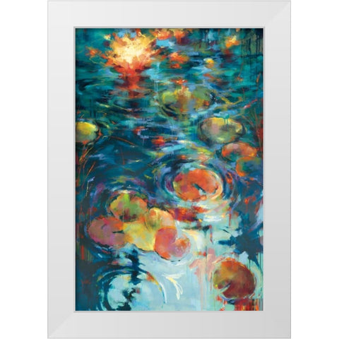 Dancing on Water White Modern Wood Framed Art Print by Young, Donna
