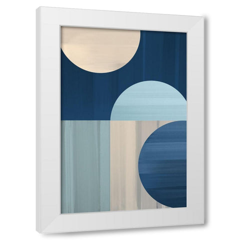 Abstract Blue IV White Modern Wood Framed Art Print by Artic Frame Studio