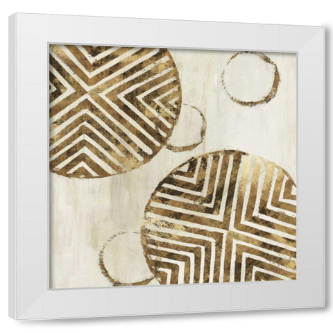 African Compostion White Modern Wood Framed Art Print by Watts, Eva