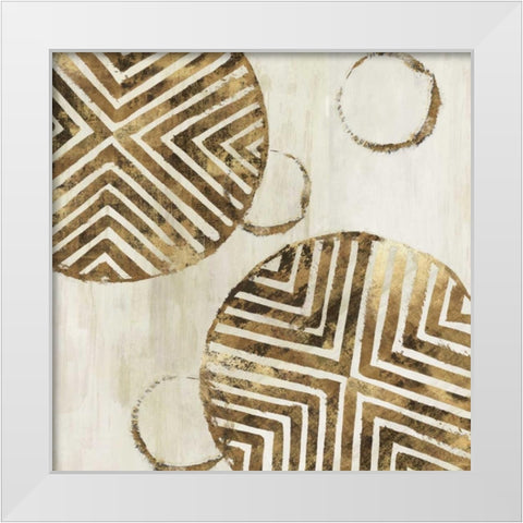 African Compostion White Modern Wood Framed Art Print by Watts, Eva