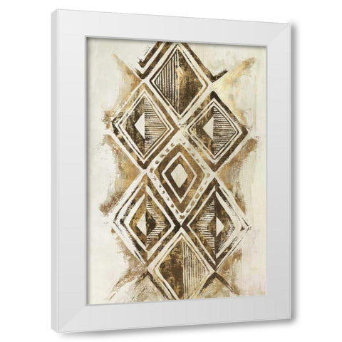African Diamonds White Modern Wood Framed Art Print by Watts, Eva