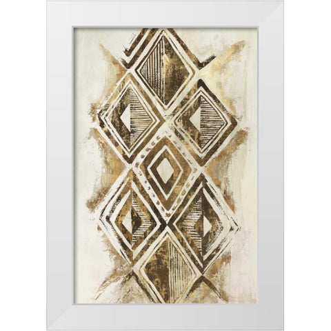 African Diamonds White Modern Wood Framed Art Print by Watts, Eva