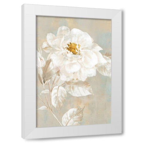 White Rose I White Modern Wood Framed Art Print by Watts, Eva