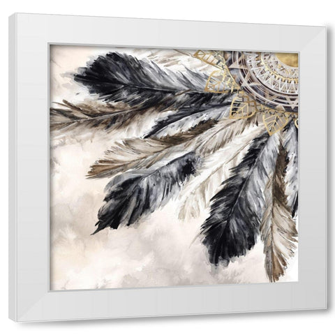 Necklace of Feathers II White Modern Wood Framed Art Print by Watts, Eva