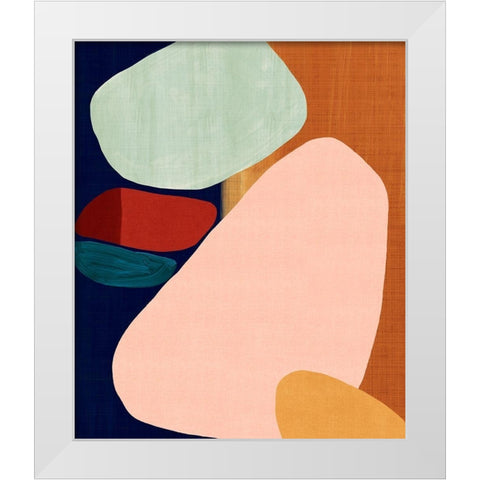 Stacking Pebbles II White Modern Wood Framed Art Print by Watts, Eva