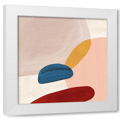 Pink Pebbles II White Modern Wood Framed Art Print by Watts, Eva