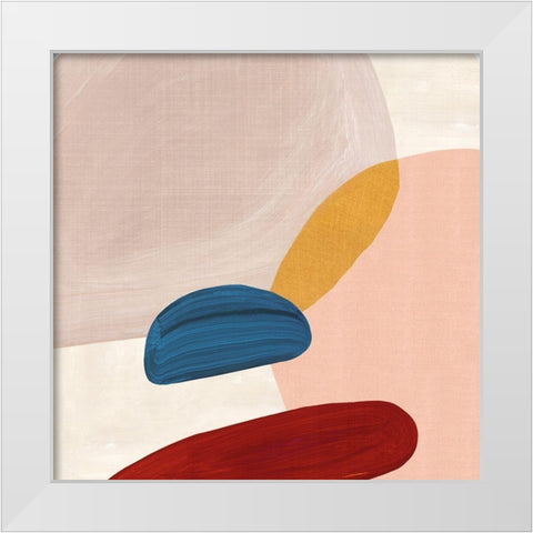 Pink Pebbles II White Modern Wood Framed Art Print by Watts, Eva