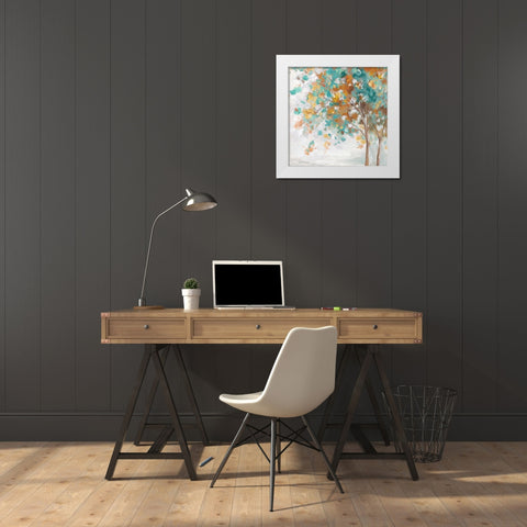 Autumn Mood White Modern Wood Framed Art Print by Watts, Eva
