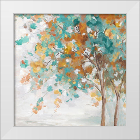 Autumn Mood White Modern Wood Framed Art Print by Watts, Eva