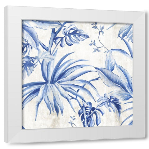 Palms Toile I White Modern Wood Framed Art Print by Watts, Eva