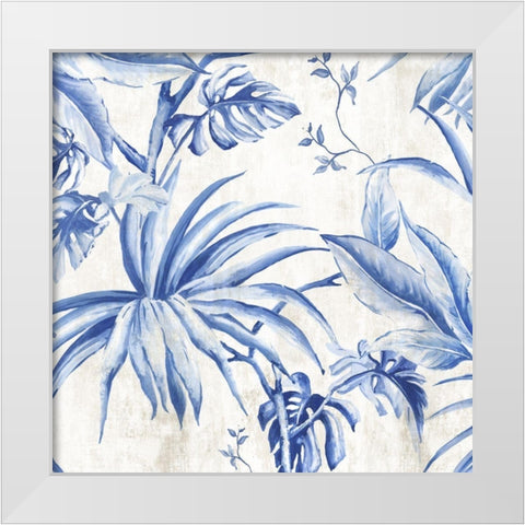 Palms Toile I White Modern Wood Framed Art Print by Watts, Eva