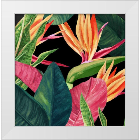 Green Palms White Modern Wood Framed Art Print by Watts, Eva