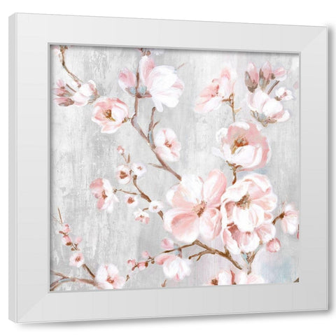 Spring Cherry Blossoms III White Modern Wood Framed Art Print by Watts, Eva