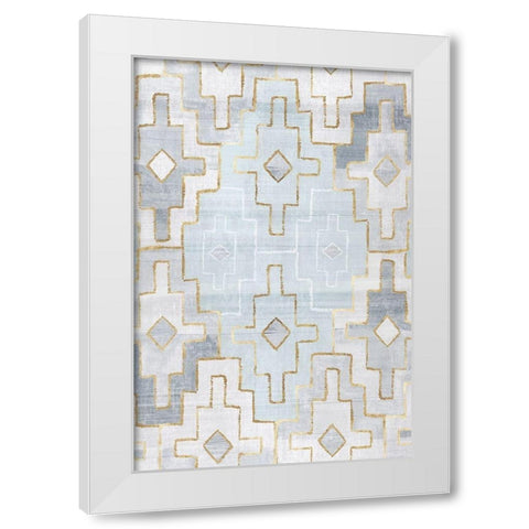Silver Blue II White Modern Wood Framed Art Print by Watts, Eva