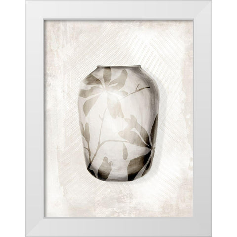 Neutral Vase II White Modern Wood Framed Art Print by Watts, Eva