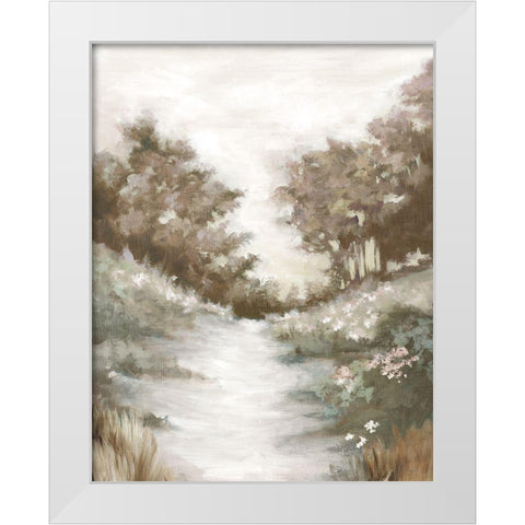 Peaceful Path White Modern Wood Framed Art Print by Watts, Eva