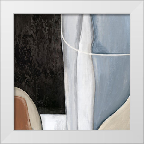 Blue Match II White Modern Wood Framed Art Print by Watts, Eva