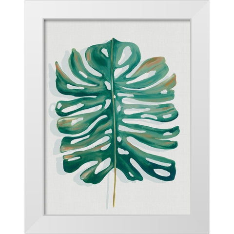 Modern Tropic Leaf II White Modern Wood Framed Art Print by Watts, Eva