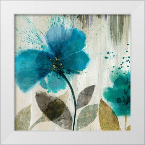 Teal Splash II - Mini White Modern Wood Framed Art Print by Jensen, Asia