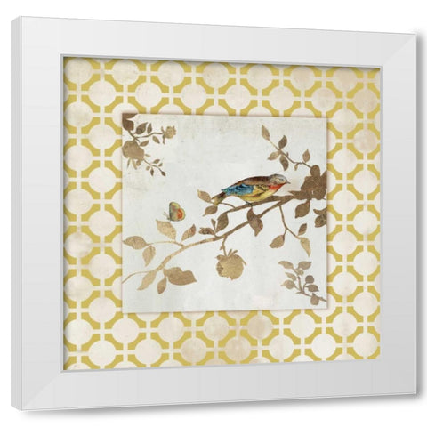 Audubon Tile I - Mini White Modern Wood Framed Art Print by Jensen, Asia