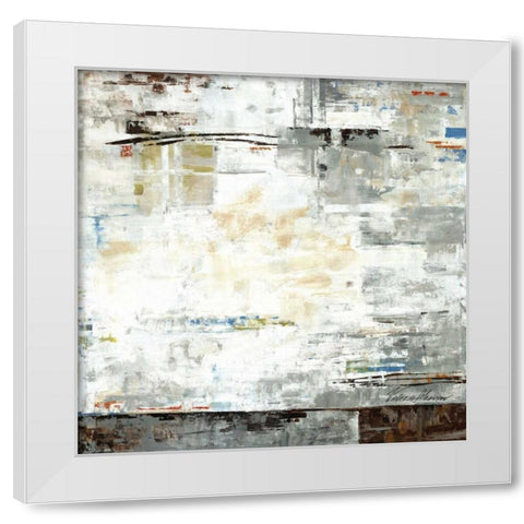 Grey Zone I White Modern Wood Framed Art Print by Lera
