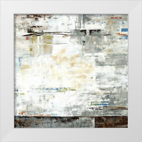 Grey Zone I White Modern Wood Framed Art Print by Lera