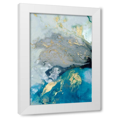 Ocean Splash I White Modern Wood Framed Art Print by PI Galerie
