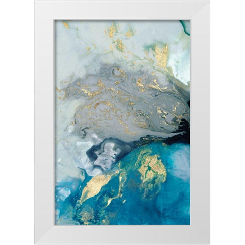 Ocean Splash I White Modern Wood Framed Art Print by PI Galerie