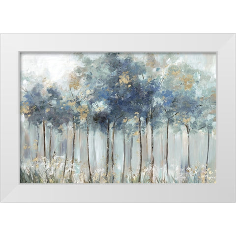 Blue Golden Forest White Modern Wood Framed Art Print by Pearce, Allison
