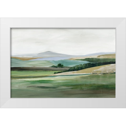 Green Hillside Horizon White Modern Wood Framed Art Print by Pearce, Allison
