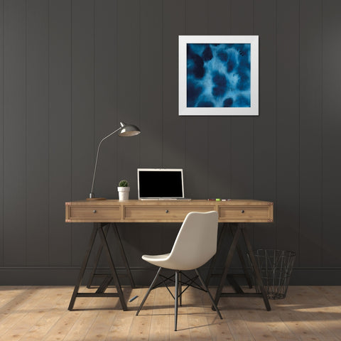 Indigo Dye VII White Modern Wood Framed Art Print by Wilson, Aimee