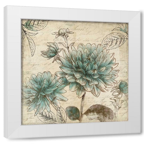 Blue Botanical II White Modern Wood Framed Art Print by Wilson, Aimee
