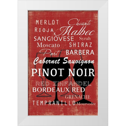 Red Wine Collection - Mini White Modern Wood Framed Art Print by Wilson, Aimee